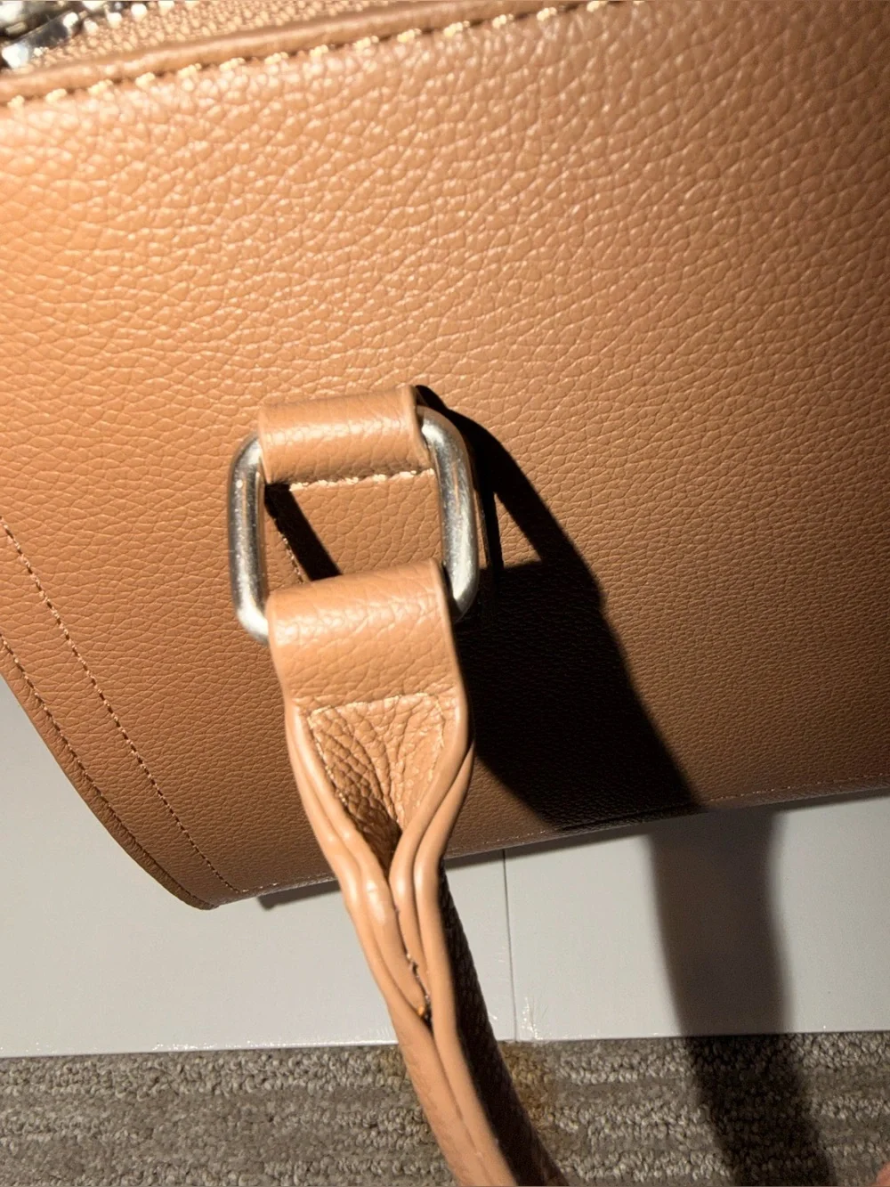 Taupe Structured Top-Handle Women's Bag